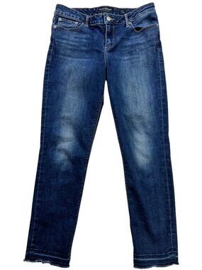 Lucky Brand Women Mid Rise Lolita Crop Jeans Stretch Denim Sz 8/29 Blue Mid Wash
